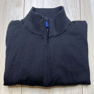 Stitch Performance Sweater 1/4 Zip Merino Wool Pullover Golf Black Men Sz Medium